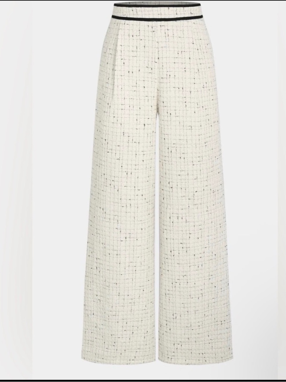 Commense Cream Tweed Pants with Black Trim
